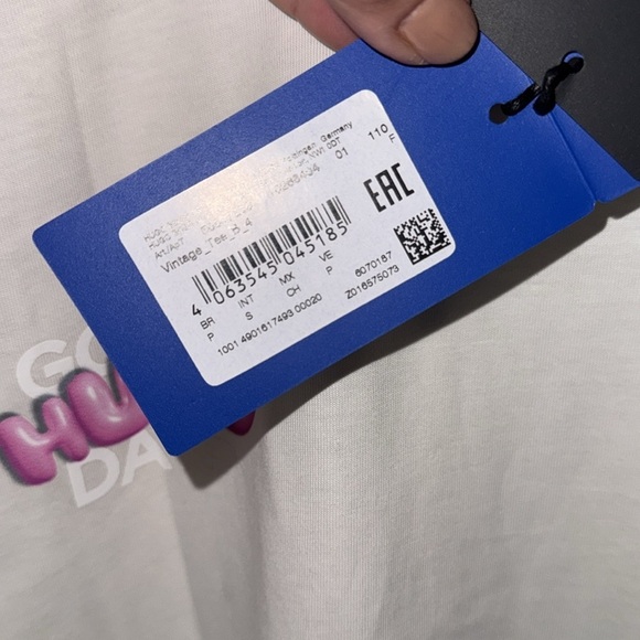 HUGO White shirt Short Sleeve Tee with Graphic Detail new small unisex - Picture 6 of 11